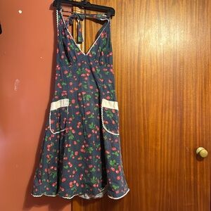 Pin up girl clothing cherry halter pin up rockabilly dress xl